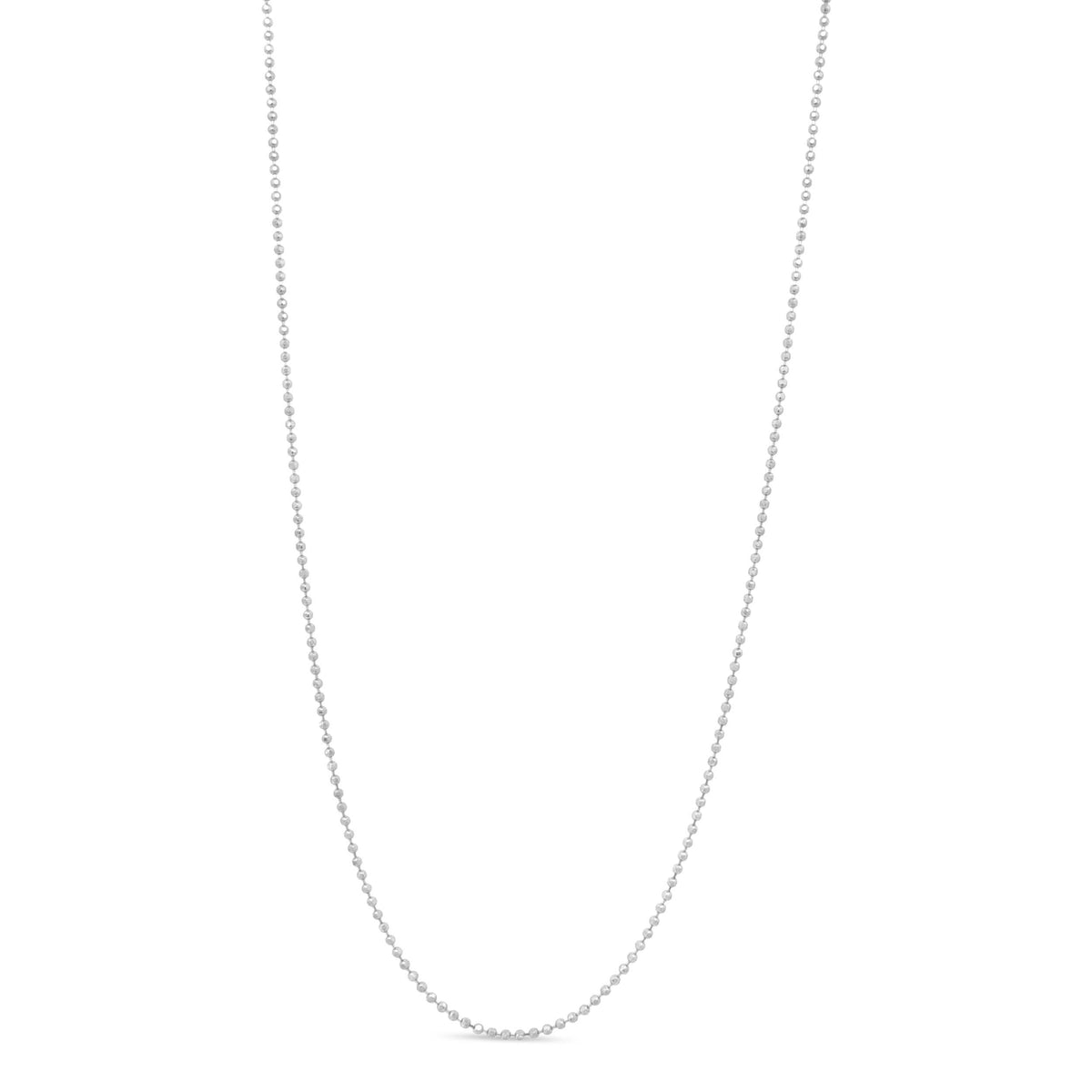 Sterling Silver 0.7mm Slim & Dainty Ball Bead Chain Necklace