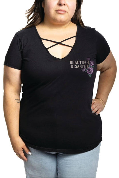 Unwritten V-Neck Strap Tee