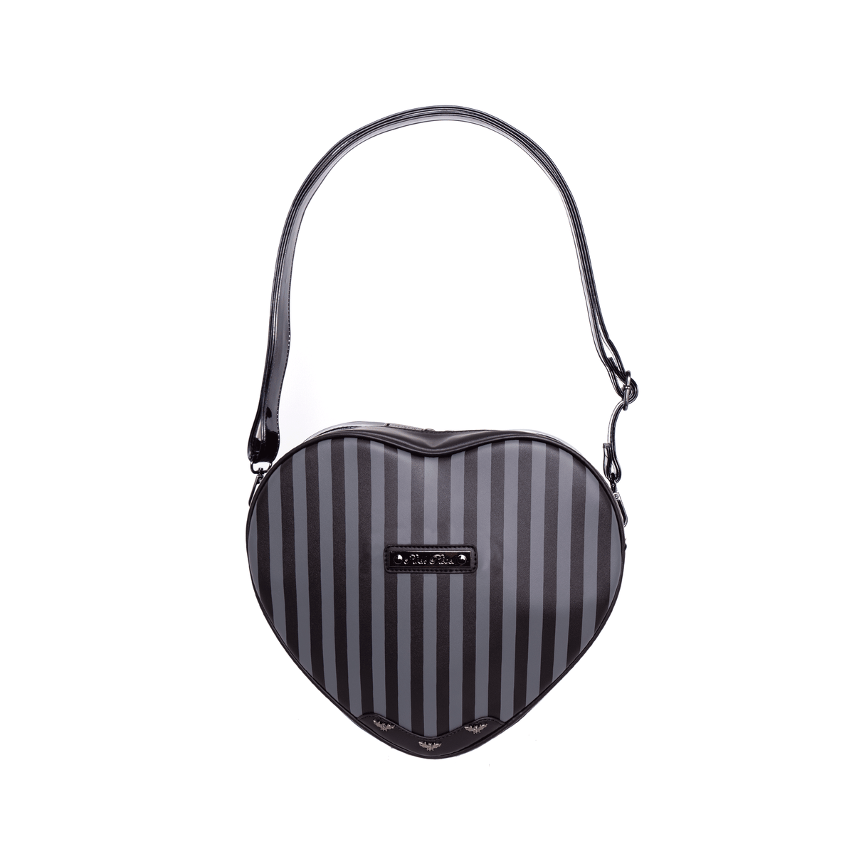 Pinstripe Heart Shoulder Bag