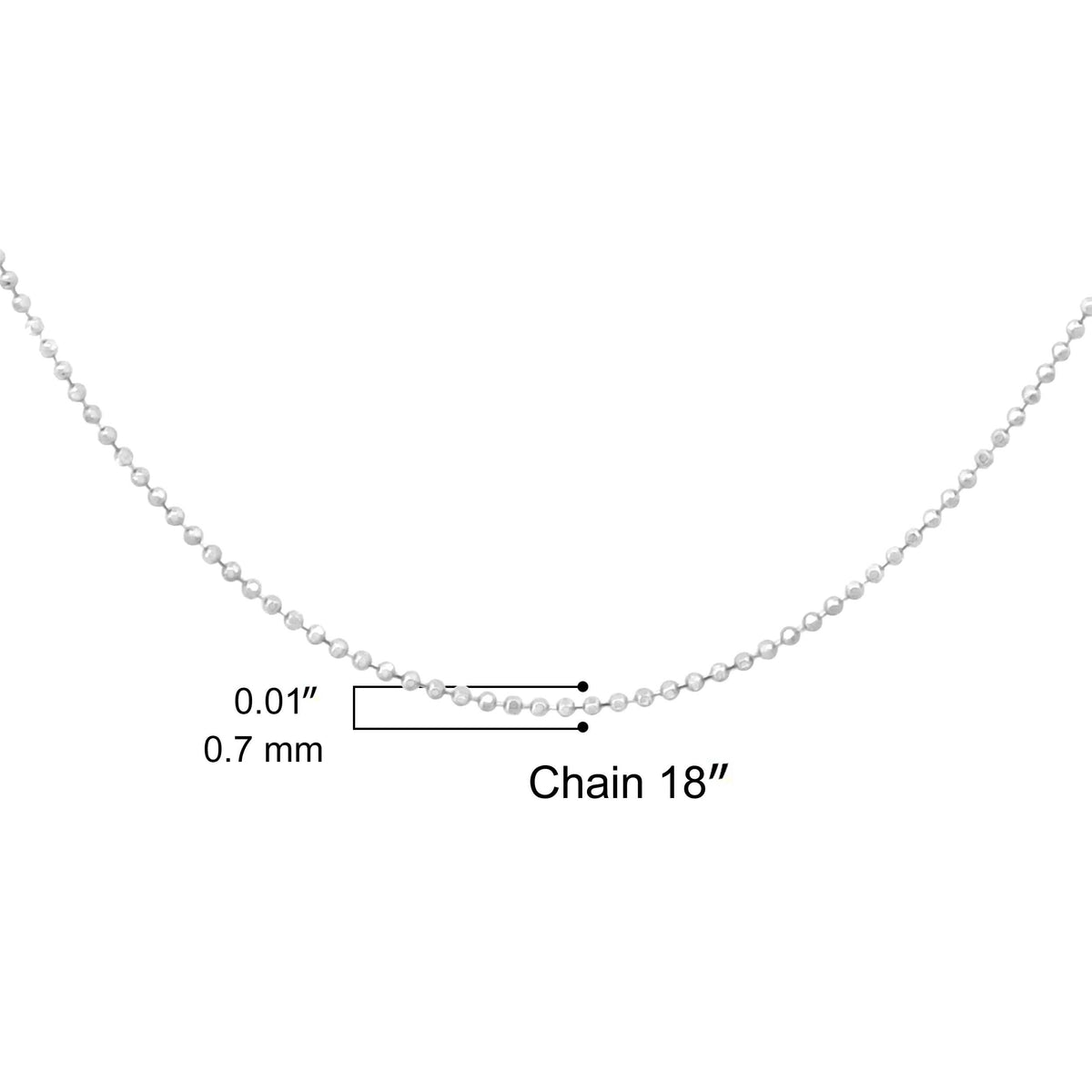 Sterling Silver 0.7mm Slim & Dainty Ball Bead Chain Necklace