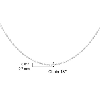 Sterling Silver 0.7mm Slim & Dainty Ball Bead Chain Necklace