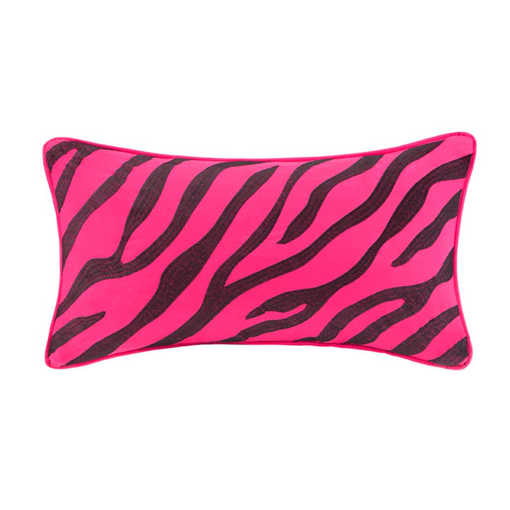 Zebra Damask 4-Piece Comforter Set, Hot Pink