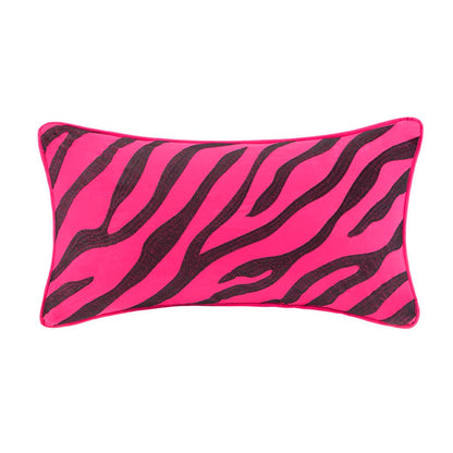 Zebra Damask 4-Piece Comforter Set, Hot Pink