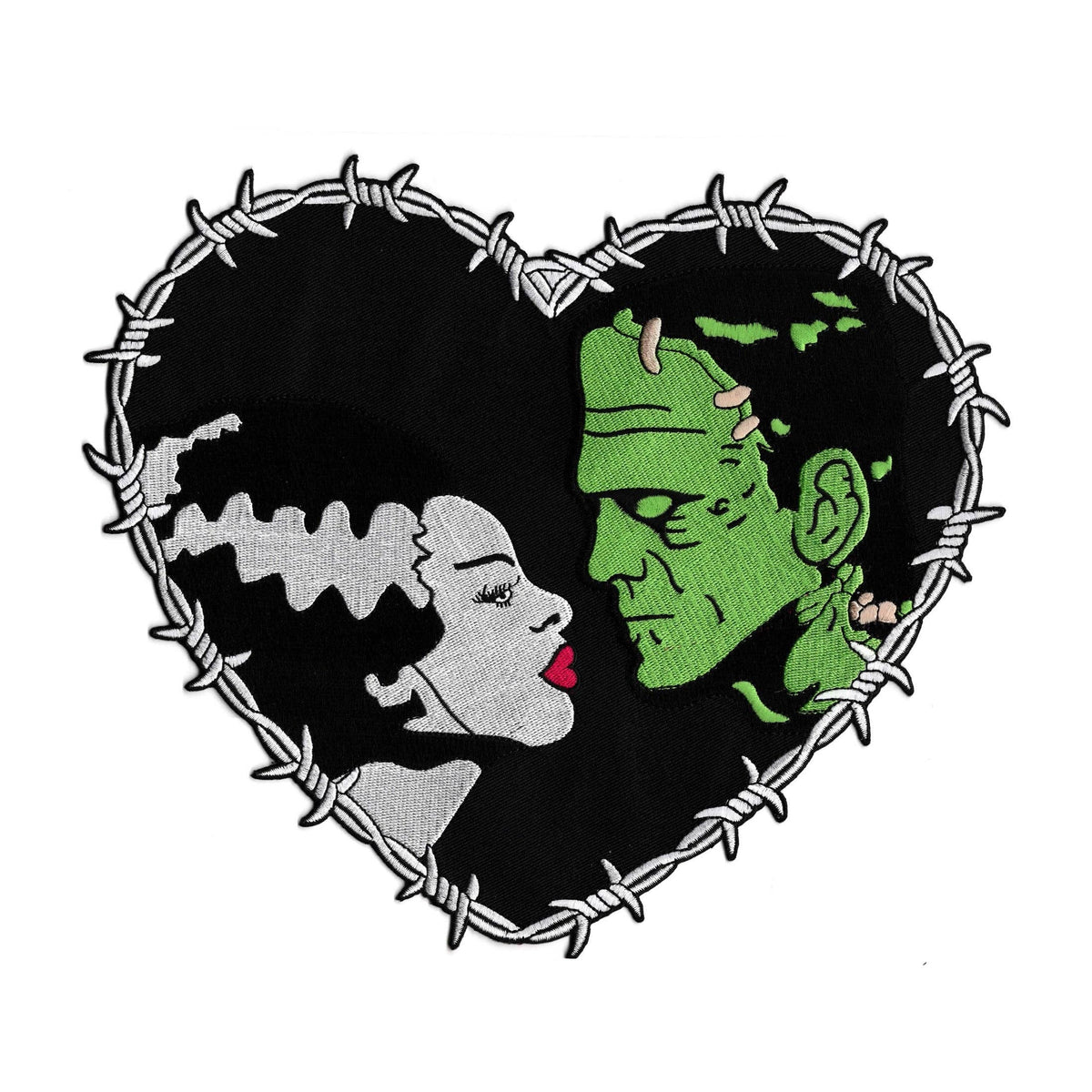Large Bride & Frankenstein Stitch Heart Back Patch